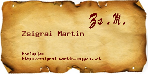 Zsigrai Martin névjegykártya