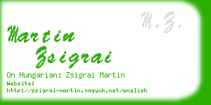 martin zsigrai business card